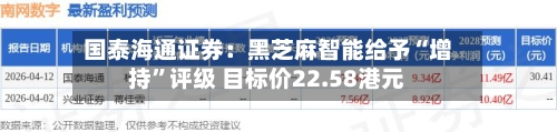 国泰海通证券：黑芝麻智能给予“增持”评级 目标价22.58港元-第2张图片