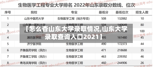 【怎么杳山东大学录取情况,山东大学录取查询入口2021】