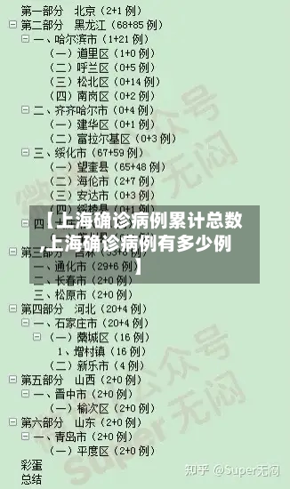 【上海确诊病例累计总数,上海确诊病例有多少例】