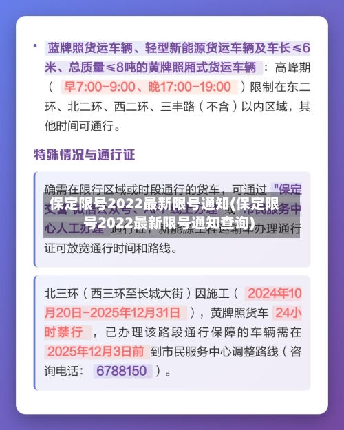 保定限号2022最新限号通知(保定限号2022最新限号通知查询)-第2张图片